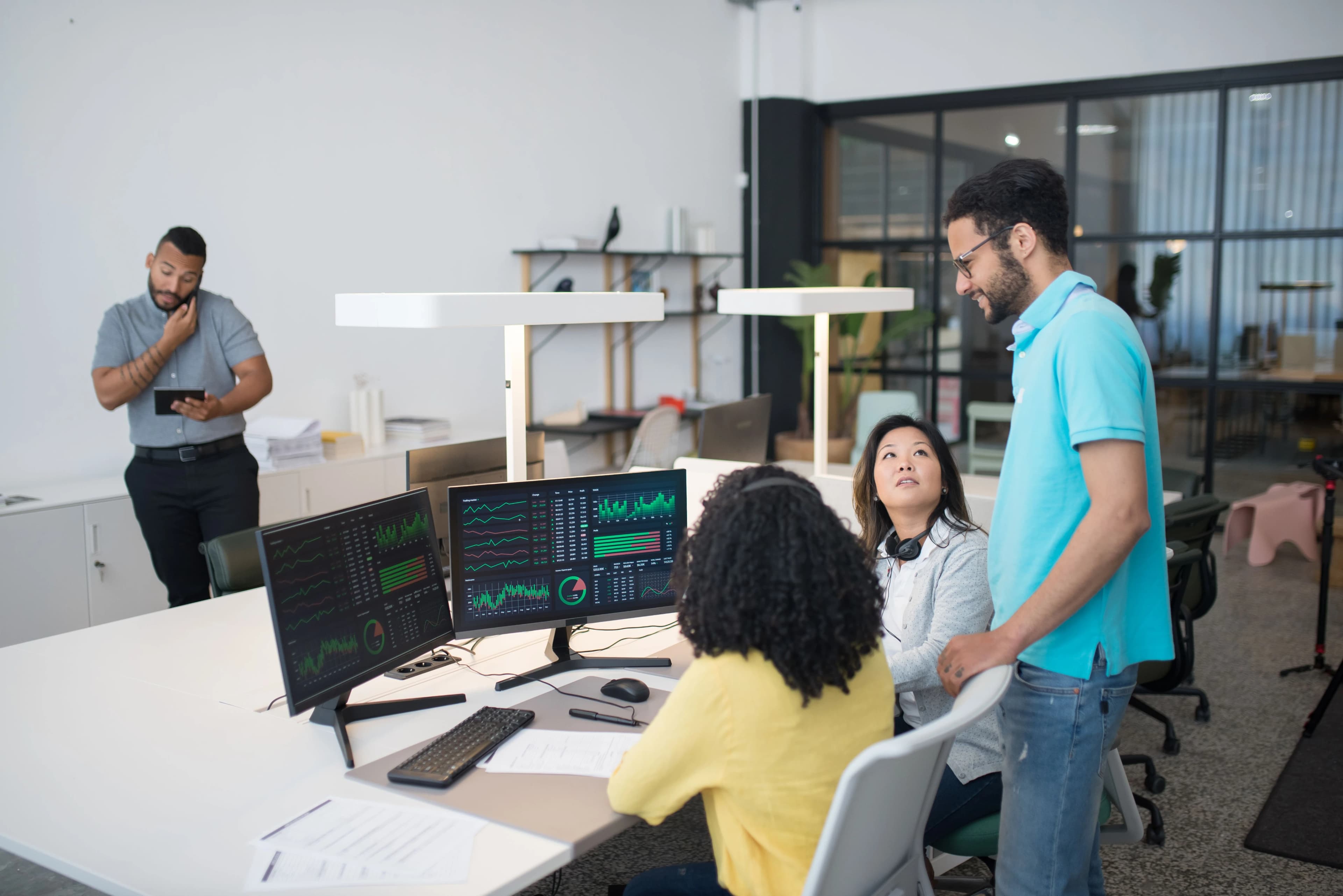 Team analysing information to generate business insights