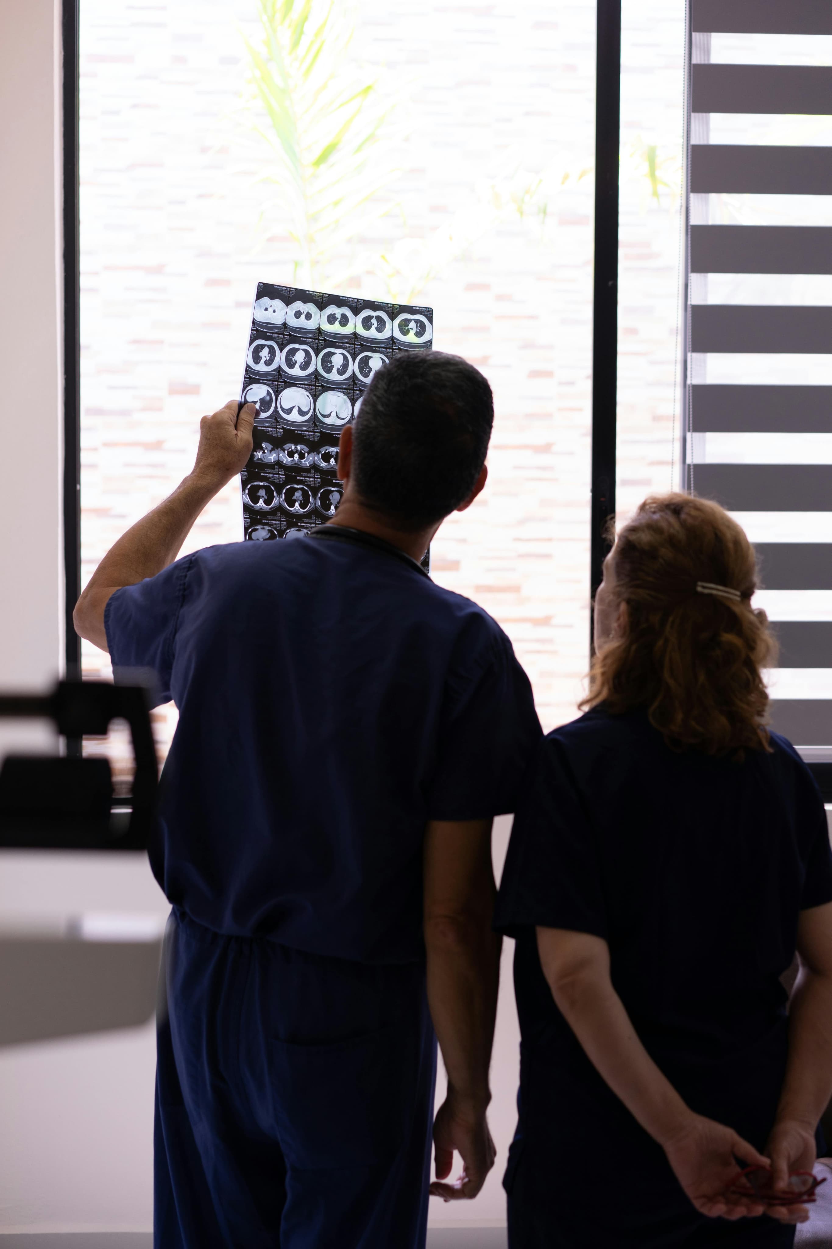 Healthcare team working with technology